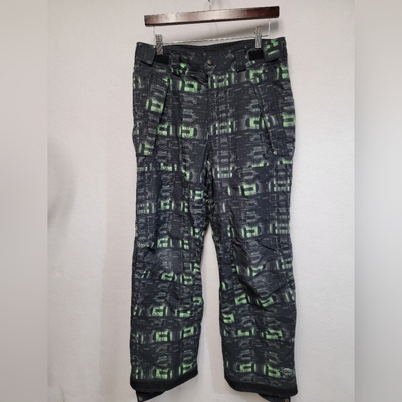 Columbia Mens Black Boundary Run Matrix Black/Green Omni Tech Ski Pants Small - Picture 1 of 9